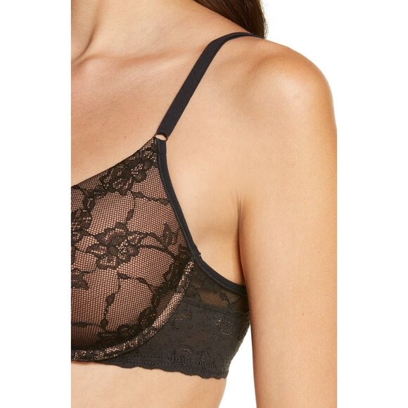 🆕NATORI Bliss Allure Underwire Lace T-Shirt Bra 34DDD Black #721303 - Picture 4 of 10